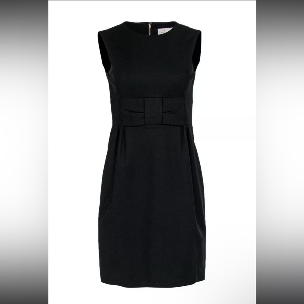 Kate Spade Black Sheath Dress w/ Bow Waist Size 2 Little Black Dress